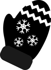 Winter mittens icon, Christmas isolated symbol, Xmas symbol on transparent background.  PNG illustration