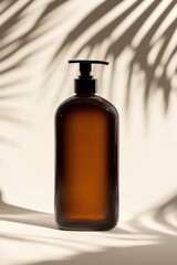 Amber pump bottle with shadow effect	