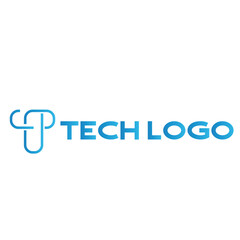 Modern Technology Logo in Minimalist Blue Design for IT Companies and Digital Services