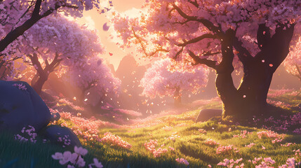 cherry blooming springtime