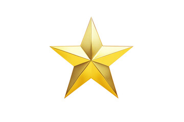 Obraz premium Isolated cut out 3d render golden star illustration on transparent background