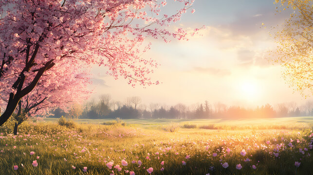 cherry blooming springtime