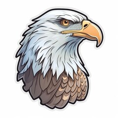 Naklejka premium Digital Illustration of a Bald Eagle Head Sticker Design