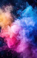 Vibrant abstract wallpaper with colorful powder explosion. AI generated illustration.