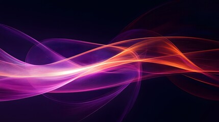 Fototapeta premium An abstract background with purple and pink gradient lines, a dark blue background, gradient color lines, light orange and red light effects, light reflections