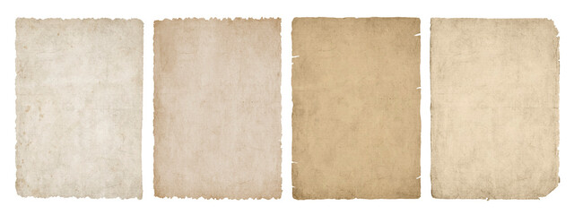 Old vintage paper with ripped torn edges. Antique texture of paper or parchment	