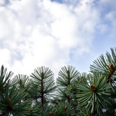  Pine branches isolated on transparent background christmas tree holiday winter festive celebration   