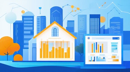 Obraz premium Real Estate Market Analysis: Smart Home Data Visualization