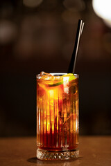 glass of cocktail on the table