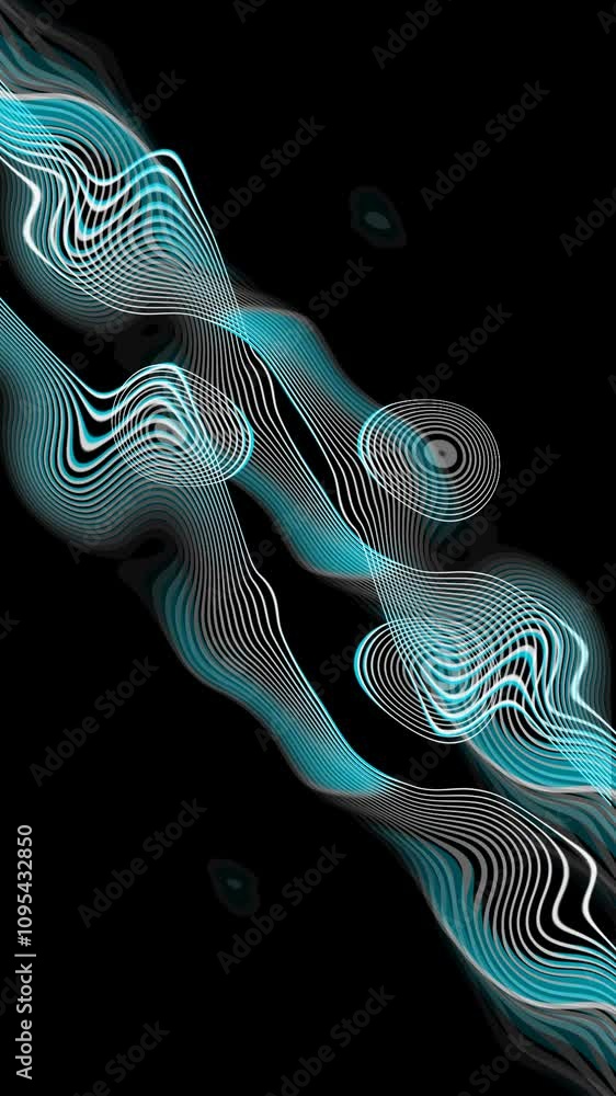Poster curved wavy lines tech futuristic motion background. dynamic abstract line waving loop line. metaver