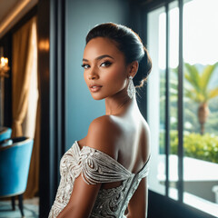 portrait of a black woman in a dress