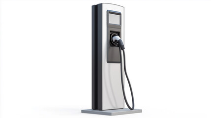 electric car charger isolated on white background.