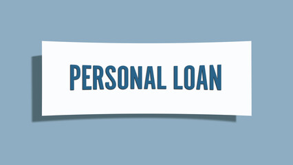 Personal Loan.. A card isolated on blue background.