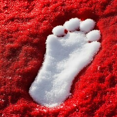 footprint on snow