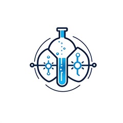 Fototapeta premium Creative and professional laboratory symbol for science, technology, and healthcare medical logo designs vector editable isolated on white background