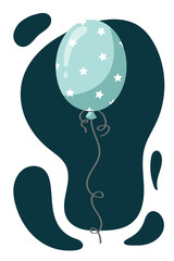 Flat vector illustration of a cute balloon. Simple birthday gift tag illustration. Party event element