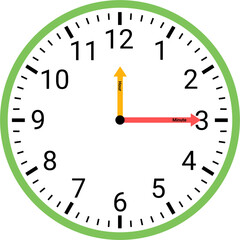 Analog clock showing time illustration 