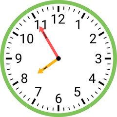 Analog clock showing time illustration 
