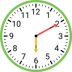 Analog clock showing time illustration 