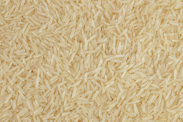 rice basmati as a background. Top view. Flat lay