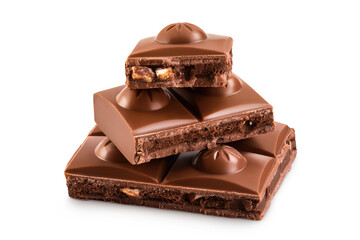 milk chocolate isolated on white background