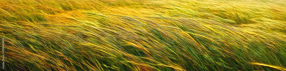 Poster prairie patterns: a field of tall grass sways gently in the wind, revealing delicate patterns and te