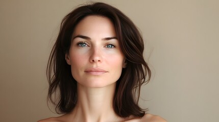 A portrait of an attractive woman in her late thirties