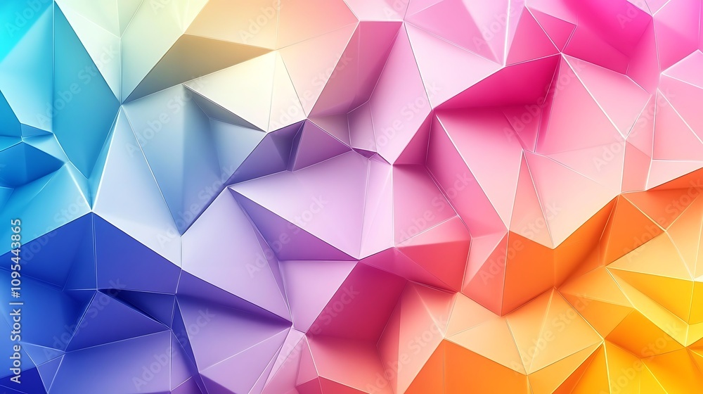 Poster creative polygon vector illustration with realistic gradient background for design