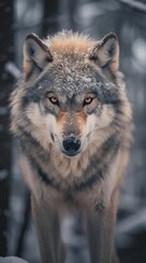 Obraz premium The Majestic Wolf in its Natural Habitat - Cinematic Wildlife Scene