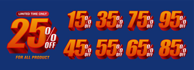 Discount Sale Tag collection vector badge template. Sale offer price sign. Special offer symbol. Discount promotion. Discount badge shape