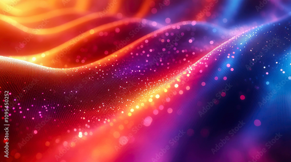 Poster a mesmerizing abstract holographic background featuring shimmering gradients of vibrant colors in wa