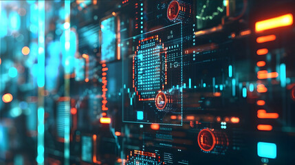 Obraz premium Create a visually compelling image that captures the essence of Credit in the cryptocurrency world Feature symbols of digital coins encrypted blockchain p