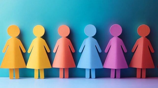 Colorful paper people chain representing diversity and inclusion