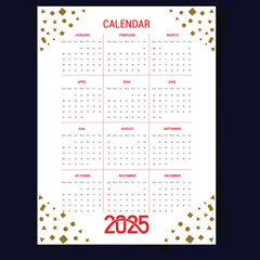 2025 Full Page Vector Calendar Design