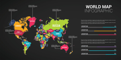World Map Vector Infographic Template