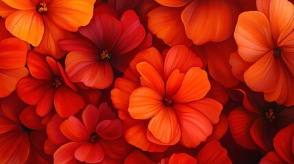 Obraz premium A detailed image of a bouquet featuring vibrant red and orange blooms, with the top portion positioned centrally