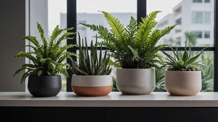 Potted Indoor Plants in Minimalist Style