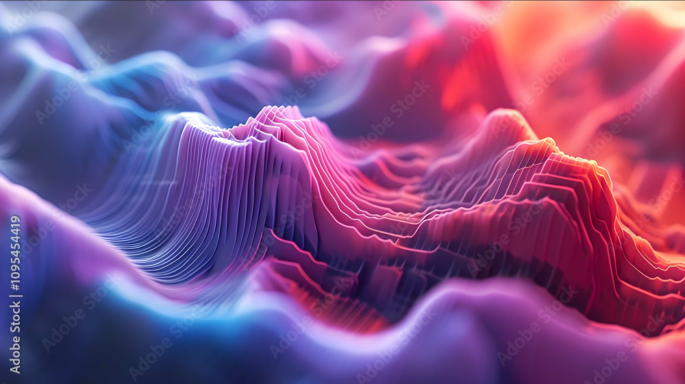 Poster abstract keyvisual 3d render for adobe stock behance instagram trend wave octane technology backgrou