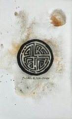 Artistic minimalist simple watercolor abstract painting sign background texture