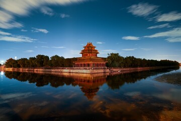 Moonlit Reflections: Forbidden City's Watchtower