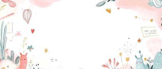 Obraz premium Cute pink invitation template