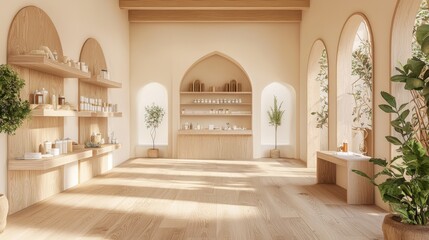 Contemporary Arabian Craft Room: Vibrant Islamic Interior with Organized Supplies for Creative Projects