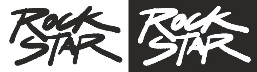 Bold rock star logo on contrast