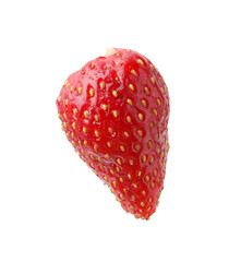 One whole ripe strawberry isolated on white
