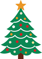Christmas tree vector art illustration