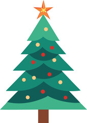 Fototapeta premium Christmas tree vector art illustration