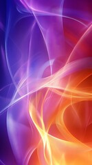 Naklejka premium Abstract wallpaper with vibrant blue, purple and orange colors, featuring smooth curves in the background