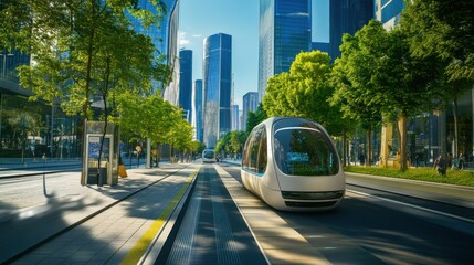 Urban mobility challenges and sustainable transportation, Symbolizing the shift towards eco-friendly cities, photography style