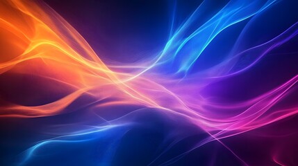 Obraz premium Abstract wallpaper with vibrant blue, purple and orange colors, featuring smooth curves in the background