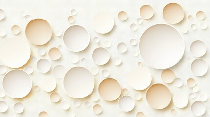   A white background with diverse-sized and shaped bubble arrangements
